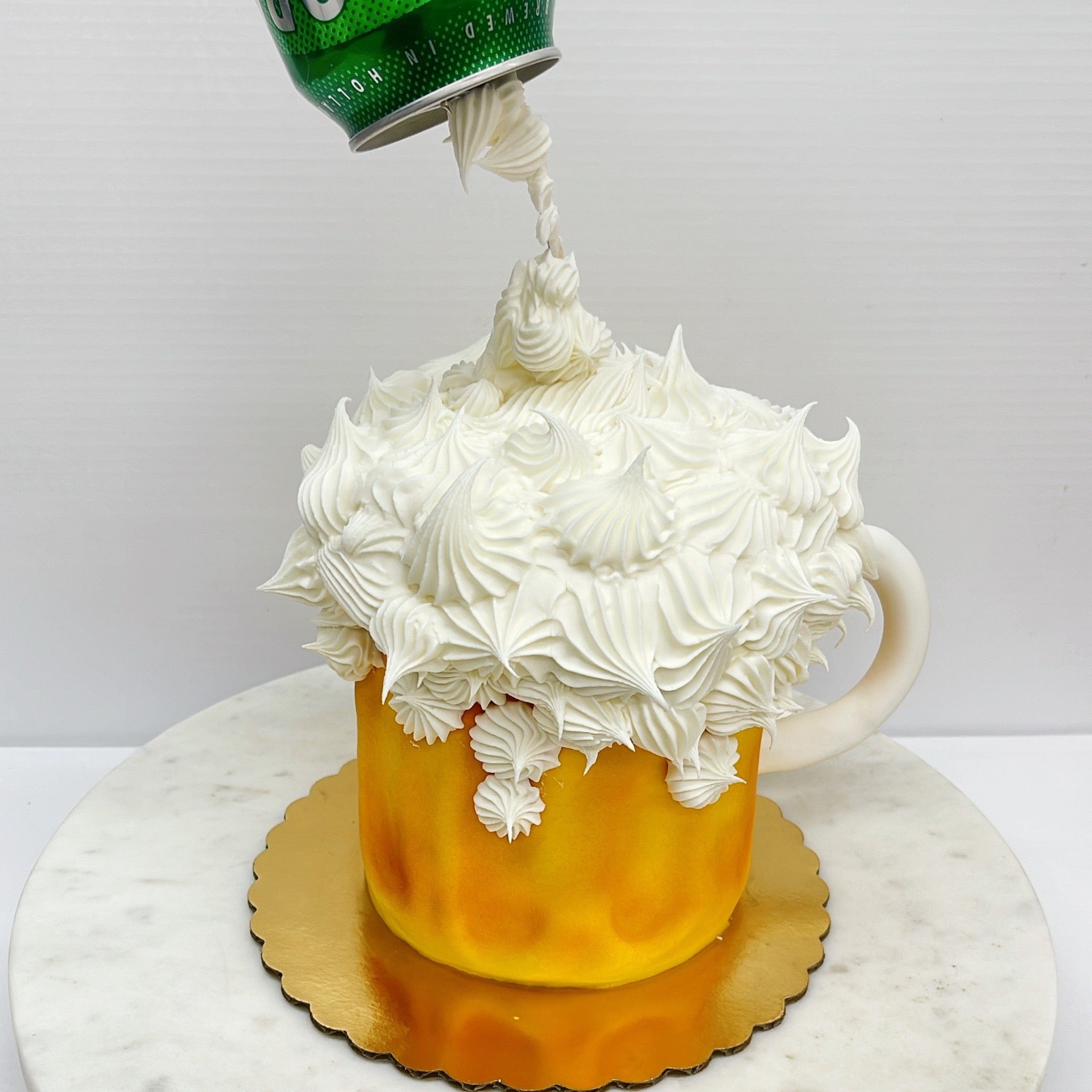 How To Make A Beer Glass Cake With Pouring Bottle