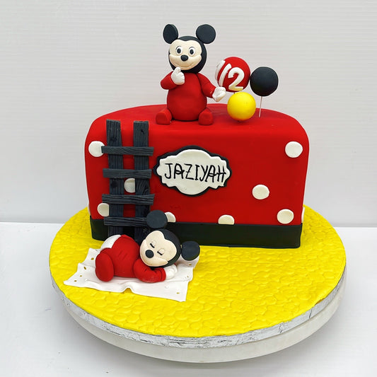 Mickey Mouse 1/2 Birthday Cake