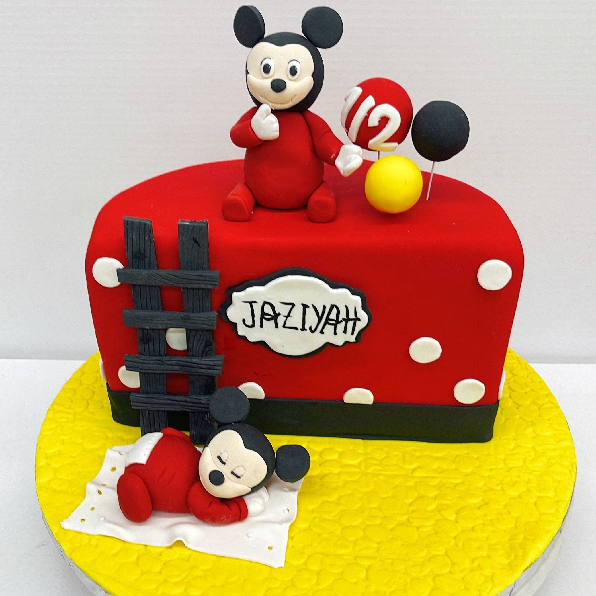 Mickey Mouse 1/2 Birthday Cake